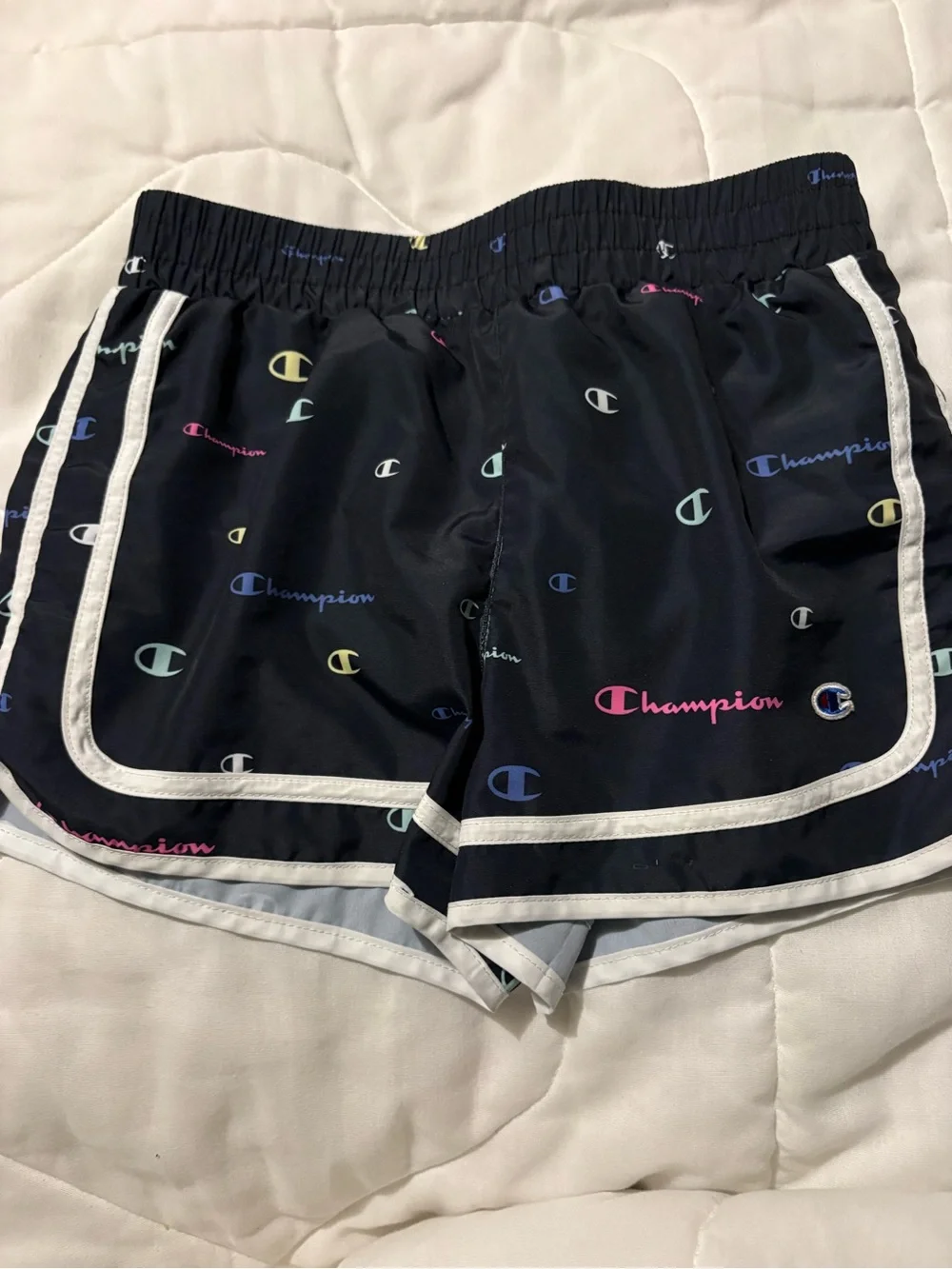 Champion Mint Tank Top with navy Logo-Print Shorts